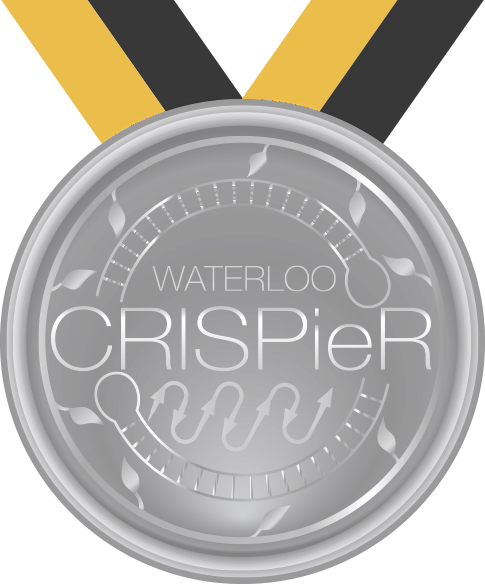 silver medal with Waterloo iGEM CRISPieR logo