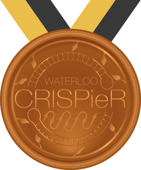 bronze medal with Waterloo iGEM CRISPieR logo